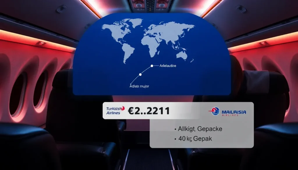 Australien Business Class ab Sofia nach Adelaide – €2.291 - Einführung: Ein fotorealistisches Bild einer luxuriösen Airbus A350-Business-Cl…