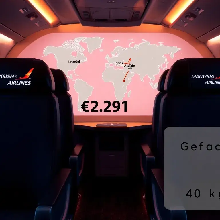 Australien Business Class ab Sofia nach Adelaide – €2.291: Eine fotorealistische Hauptbild-Komposition einer luxuriösen Airbus A350-Busines…