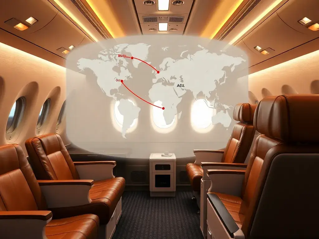 Australien-Deal: €2.291 Business Class Sofia–Adelaide: Fotorealistisches Hauptbild einer luxuriösen Turkish Airlines Business Class Kabine …