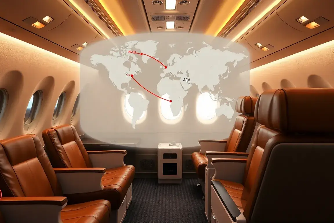 Australien-Deal: €2.291 Business Class Sofia–Adelaide: Fotorealistisches Hauptbild einer luxuriösen Turkish Airlines Business Class Kabine …