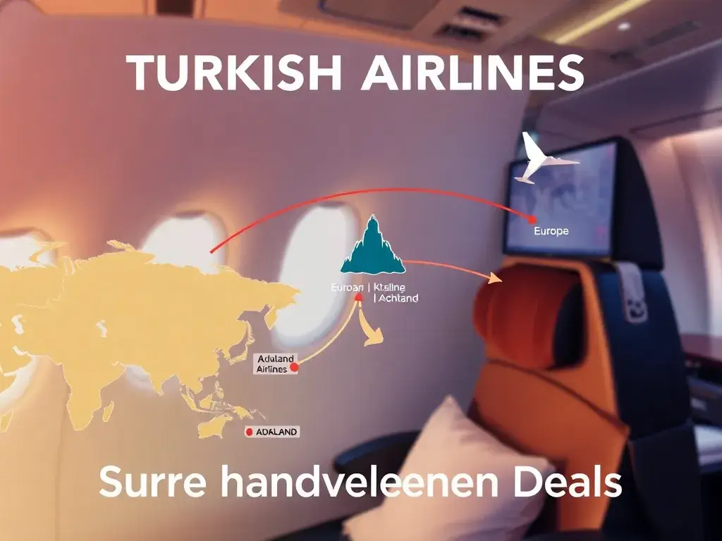 Handverlesene Deals der Woche: Turkish Airlines & Avios: Luxuriöses Reiseposter-Style-Bild: Eine Turkish Airlines Business Class Kabine im …