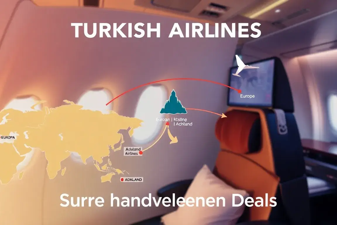 Handverlesene Deals der Woche: Turkish Airlines & Avios: Luxuriöses Reiseposter-Style-Bild: Eine Turkish Airlines Business Class Kabine im …