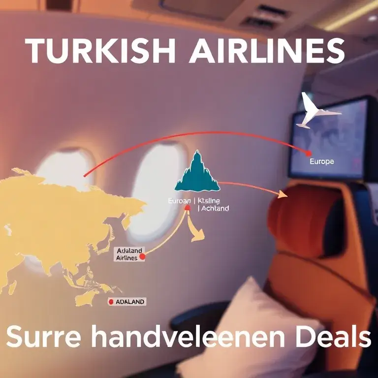 Handverlesene Deals der Woche: Turkish Airlines & Avios: Luxuriöses Reiseposter-Style-Bild: Eine Turkish Airlines Business Class Kabine im …