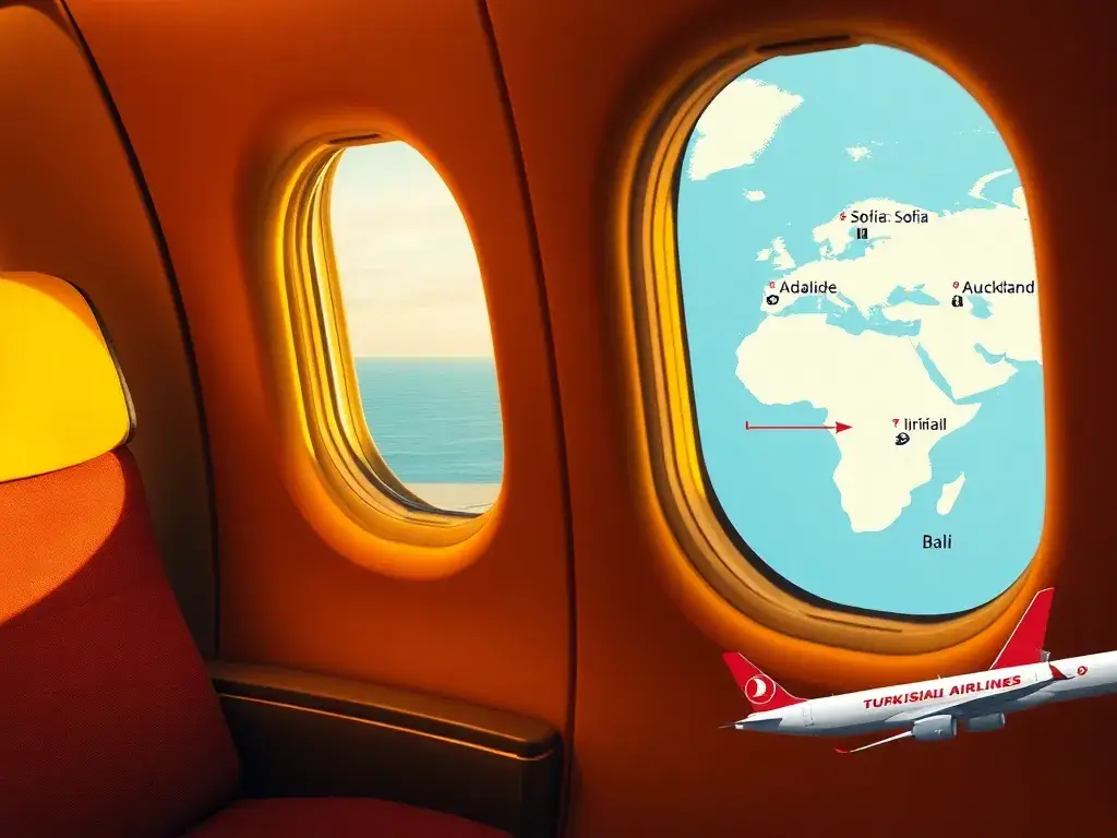 Handverlesene Deals der Woche: Turkish/Auckland & Iberia: Bannerbild: Fotorealistische Darstellung einer Turkish Airlines Business Class-Ka…