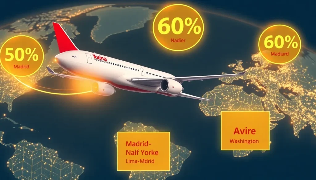 Iberia Plus: Bis zu 60% Rabatt auf Award-Flüge - Avios zu Iberia Plus übertragen – Wie es funktioniert: Midpost-Bildprompt: Eine detaillier…