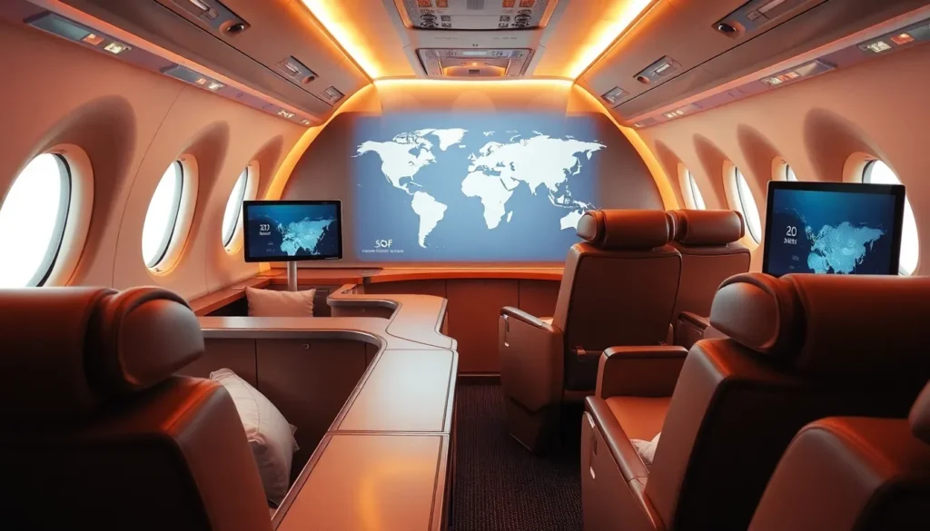 Sofia–Adelaide: €2.291 Business Class - Zielort Adelaide: Hochauflösendes Midpost-Bild Prompt: Luxuriöse Business Class-Kabine in einer Sta…