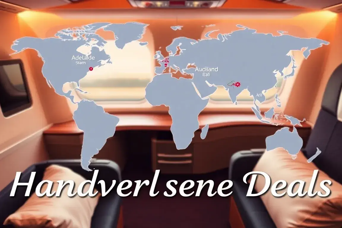 Unsere handverlesenen Deals der Woche: Eine hochwertige Travel-Deal-Cover-Szene: Eine luxuriöse Turkish Airlines Business Class-Kabine im V…