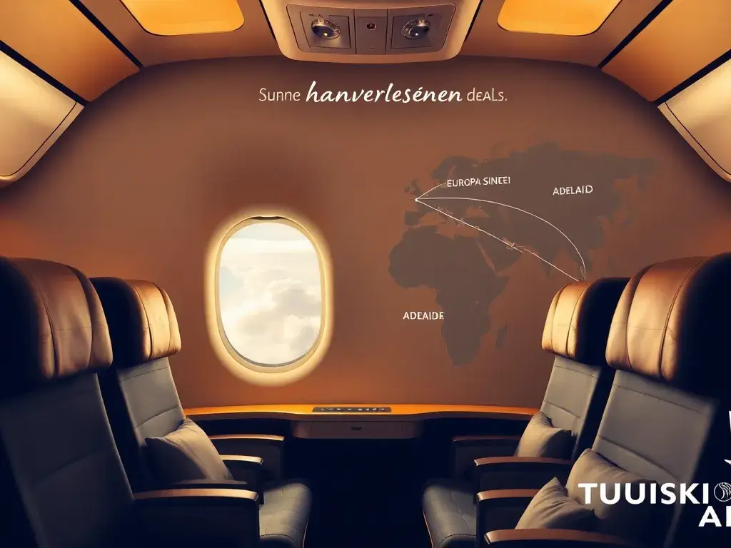 Unsere handverlesenen Deals der Woche: Turkish & Iberia: Ultra-detaillierter Header: Luxuriöse Turkish Airlines Business Class Kabine mit v…