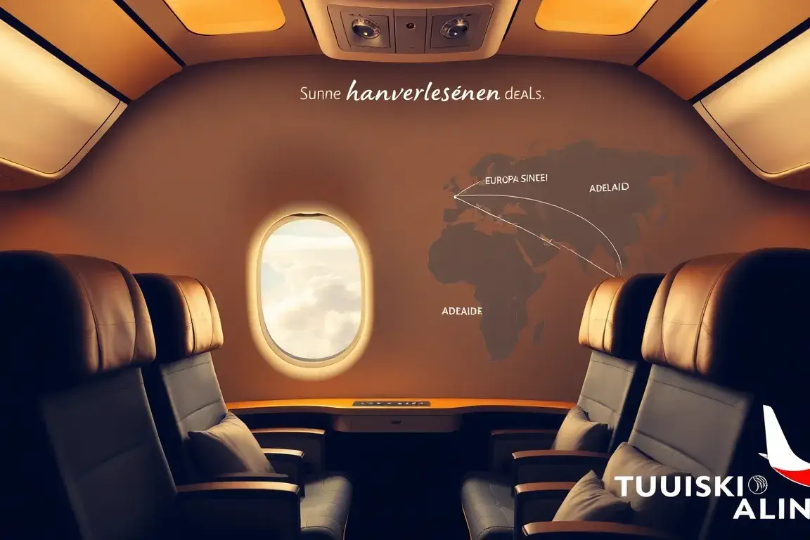 Unsere handverlesenen Deals der Woche: Turkish & Iberia: Ultra-detaillierter Header: Luxuriöse Turkish Airlines Business Class Kabine mit v…