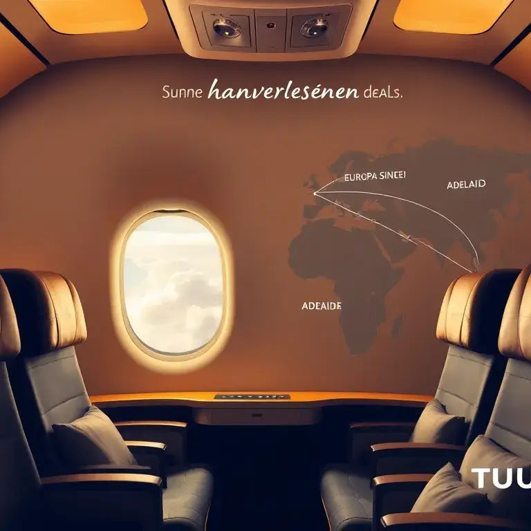 Unsere handverlesenen Deals der Woche: Turkish & Iberia: Ultra-detaillierter Header: Luxuriöse Turkish Airlines Business Class Kabine mit v…