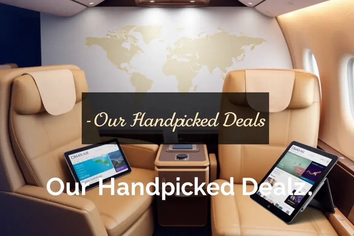 Unsere handverlesenen Dealz der Woche: Oman Air & ASMALLWORLD: Ein hochwertiges Bannerbild, das Reise-Deals vereint: Eine luxuriöse Oman Ai…