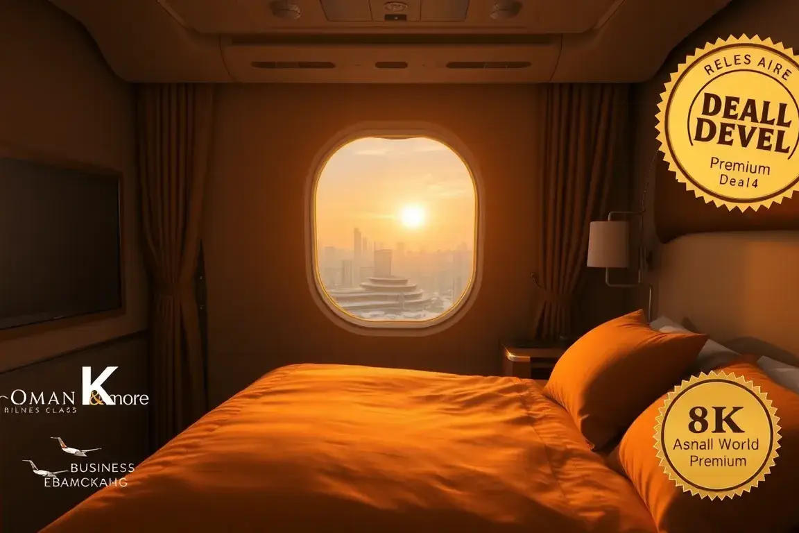 Unsere handverlesenen Dealz der Woche: Oman Air & Eurowings: Ein hochwertiges Hero-Bild für eine Reise-Deal-Seite: Eine luxuriöse Oman Air …