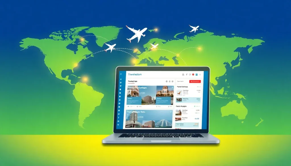 Willkommen bei Travel-Dealz.COM – Reisedeals weltweit - Einführung: Eine eindrucksvolle, midjourney-artige Illustration: Travel-Dealz.COM a…