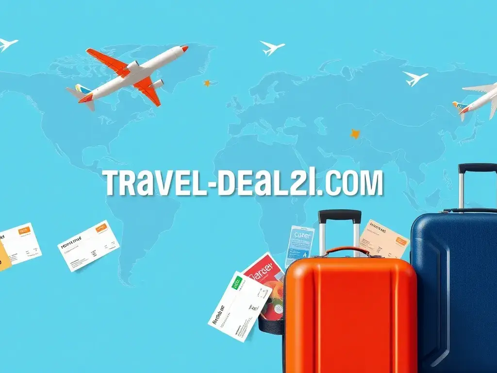 Willkommen bei Travel-Dealz: Globale Reise-Deals: Ein hochwertiges Hauptbild für Travel-Dealz.COM: Globale Weltkarte im Hintergrund, darübe…