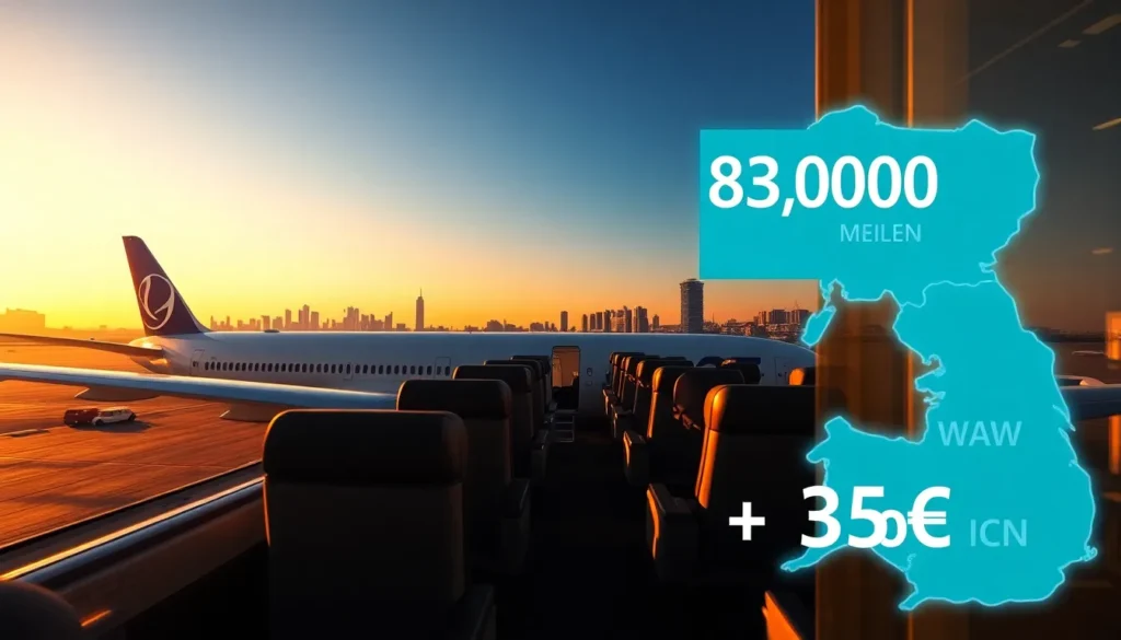 LOT Meilenangebote: Seoul nonstop ab Warschau in Business - Reiseziel Seoul: Realistisches Travel-Fotografie-Prompt: LOT Boeing 787 Dreamli…