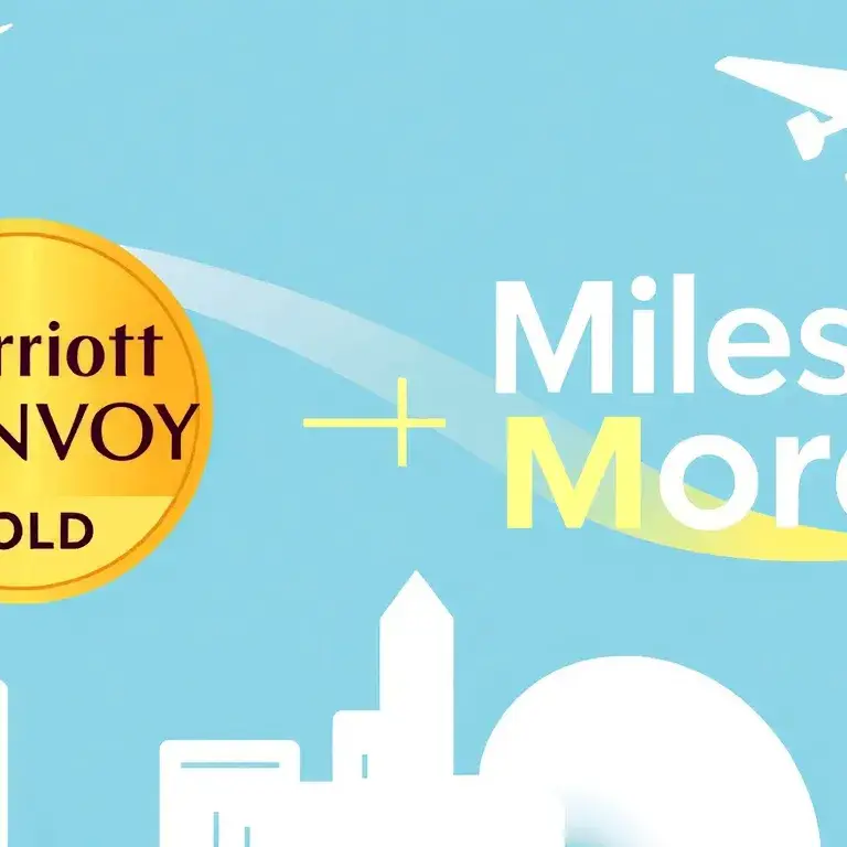 Marriott Bonvoy Status: Gold Match & 120 Miles&More Punkte: Ein hochwertiges Bannerbild: Marriott Bonvoy Gold Status Symbol neben dem Miles…