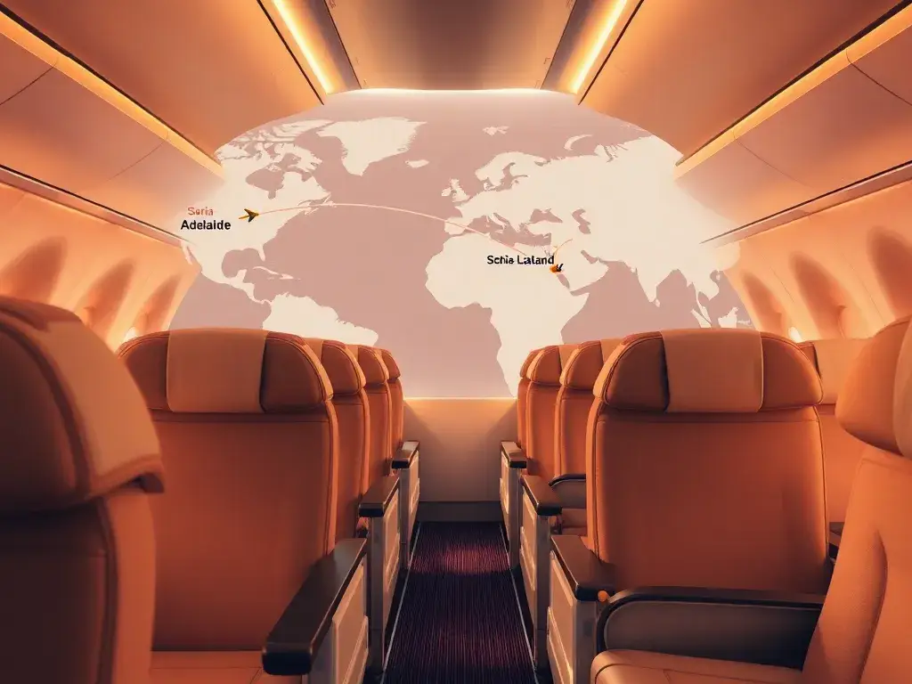 Unsere handverlesenen Deals der Woche: THY & Avios: Luxuriöse Turkish Airlines Business Class Kabine im Vordergrund mit vollständig flachen…