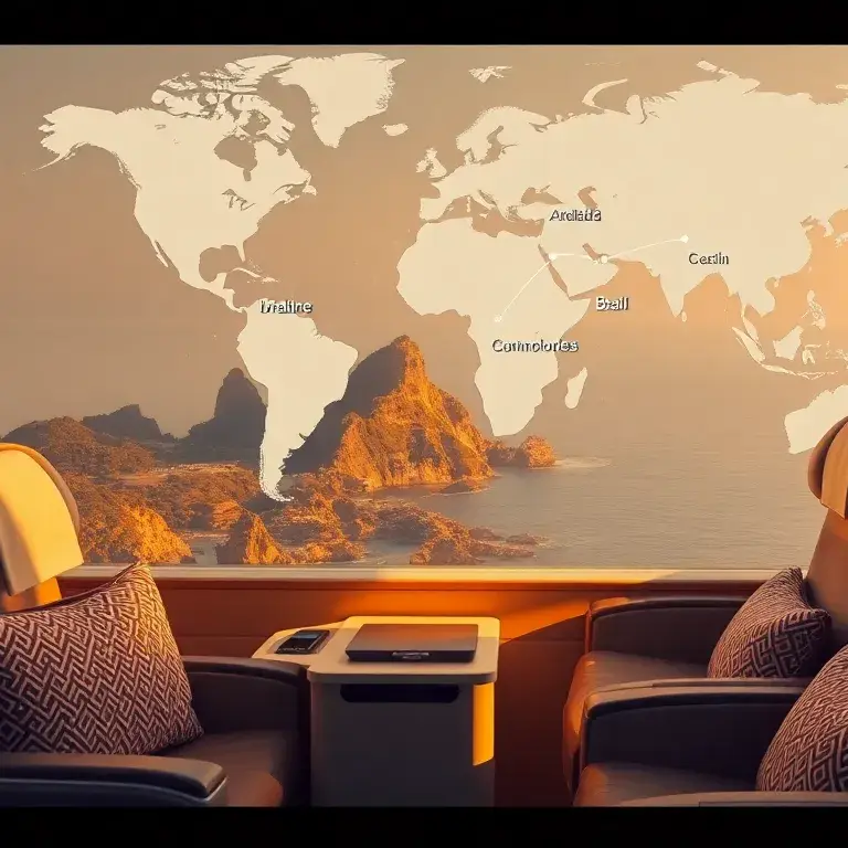 Unsere handverlesenen Deals der Woche: Ein hochauflösendes Travel-Deal-Banner: Die Turkish Airlines Business Class-Kabine mit großzügigen S…