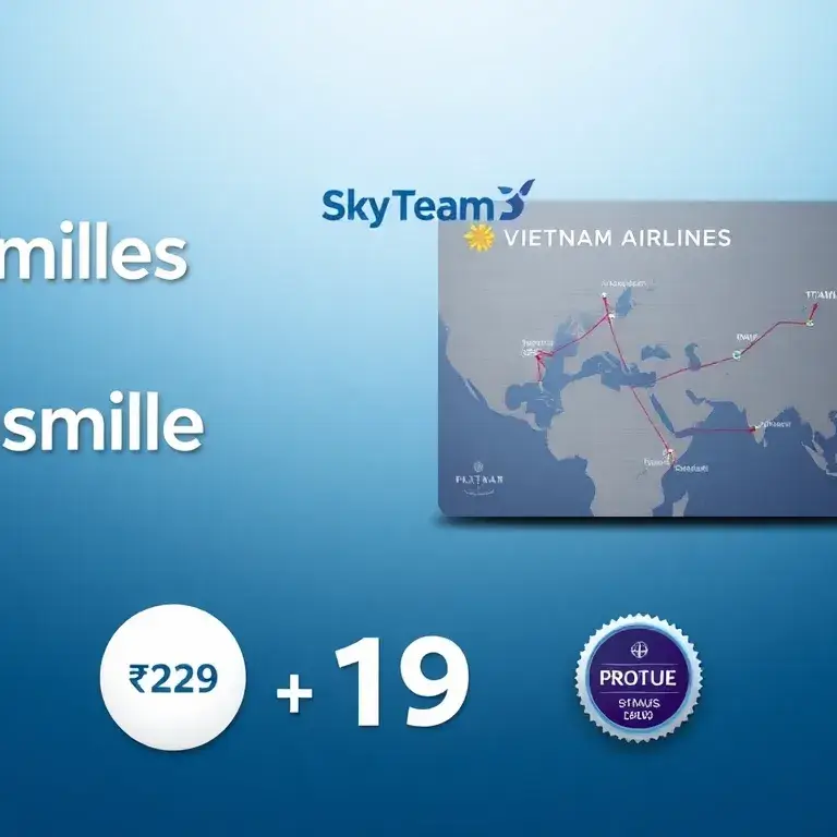 Vietnam Airlines Lotusmiles Statusmatch ab 129 USD: Eine hochwertige Banner-Grafik, die das Lotusmiles-Statusmatch-Programm von Vietnam Air…