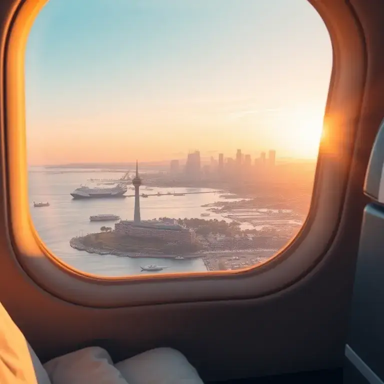 Auckland Neuseeland: €2.613 Business Class Oslo-Bali: Ein fotorealistisches Bannerbild zeigt eine luxuriöse Star Alliance Business Class-Ka…