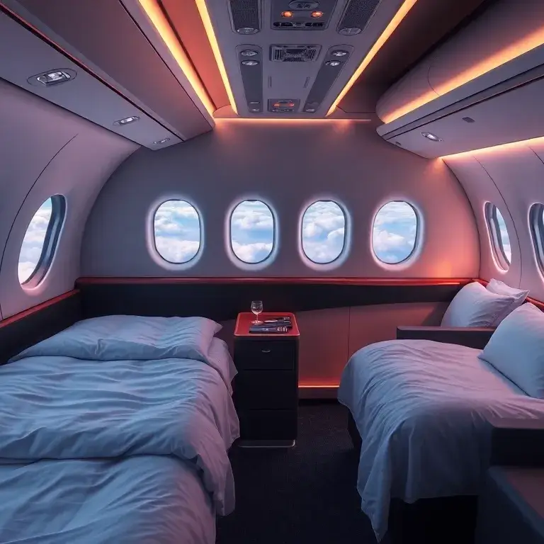 Buenos Aires Erste Klasse: Oslo nach EZE für €4.050: AI image prompt: Eine realistische Darstellung der American Airlines First Class Kabin…