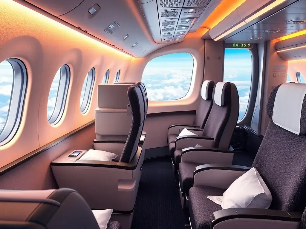 Norse Atlantic Premium Economy: Nonstop London–NY ab 768€: Realistische Hauptabbildung der Norse Atlantic Premium Economy Kabine in einem B…