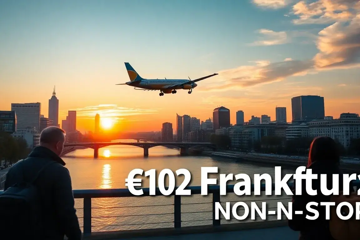 Frankfurt: €102 Non-Stop – Condor-Schnäppchen aus 4 EU-Ländern: Eine hochauflösende Hauptbild-Komposition: Ein Condor-Flugzeug in Gelb-Blau…