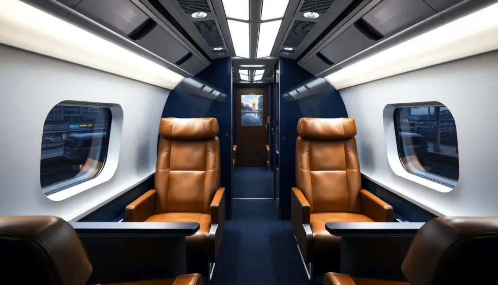 London: Kostenloses Upgrade – Heathrow Express - First Class im Heathrow Express: Fotorealistisches Bild der Heathrow Express First Class K…