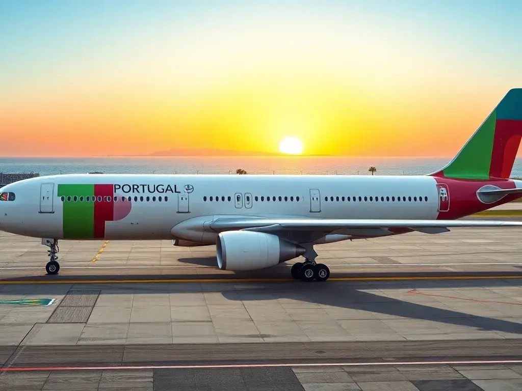 Recife Flugangebot: €1.818 mit TAP von Frankfurt: Eine fotorealistische Travel-Blog-Hauptgrafik: TAP Air Portugal Airbus A330 im Start auf …