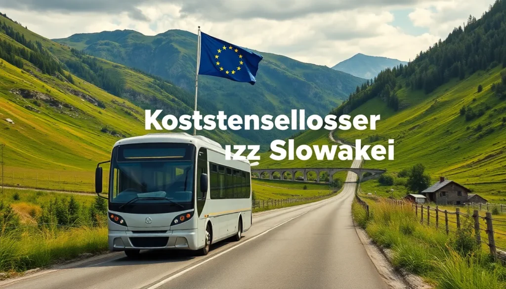 Slowakei: Kostenloser Zug für EU-Studierende & Senioren - Einführung: Eine fotorealistische Szene eines modernen Zuges, der durch eine male…