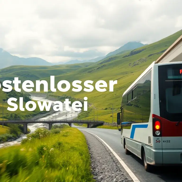 Slowakei: Kostenloser Zug für EU-Studierende & Senioren: Eine fotorealistische Szene eines modernen Zuges, der durch eine malerische slowak…