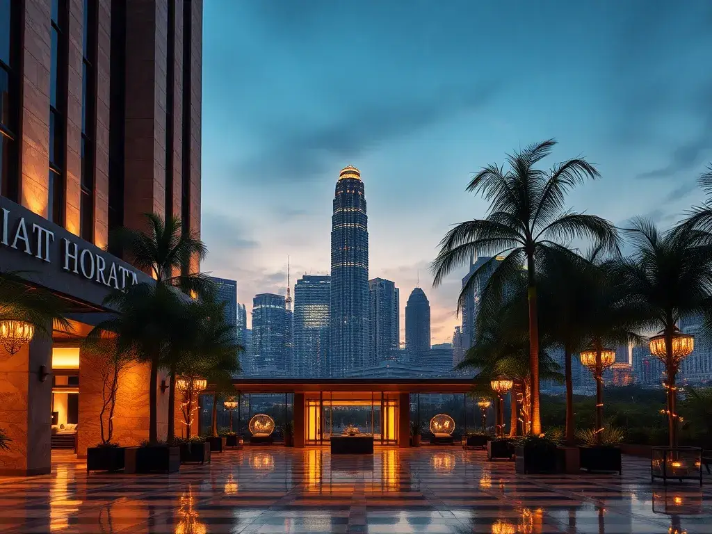 Grand Hyatt Erawan Bangkok: €210/Nacht inkl. Frühstück: Luxuriöse Bildbeschreibung: Eine realistische Fotografie des Grand Hyatt Erawan Ban…