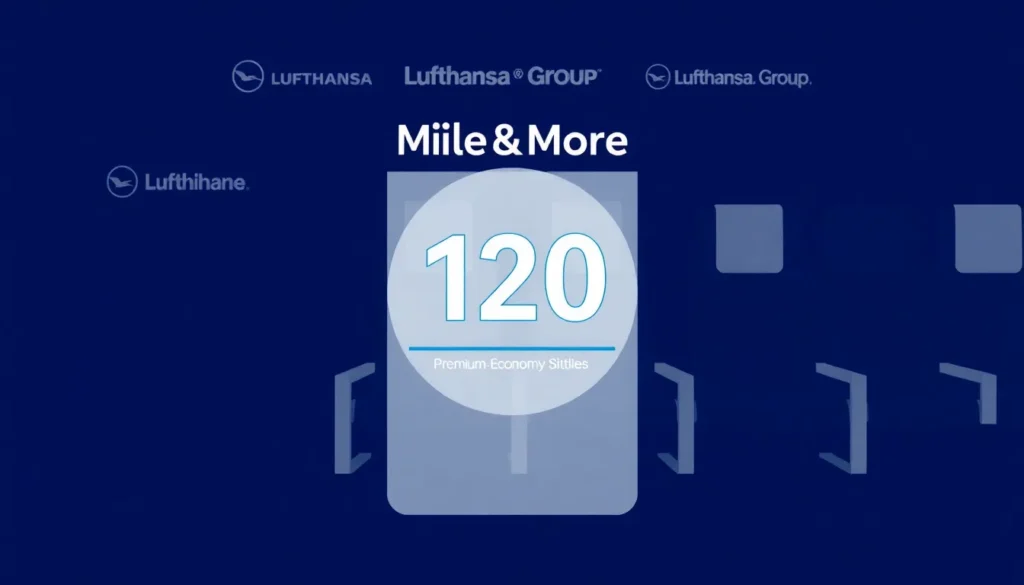 Miles&More: 120 Punkte Premium Economy 2026 - Einführung: Eine hochwertige Mid-Post-Illustration, die Miles&More 120 Statuspunkte visuell d…
