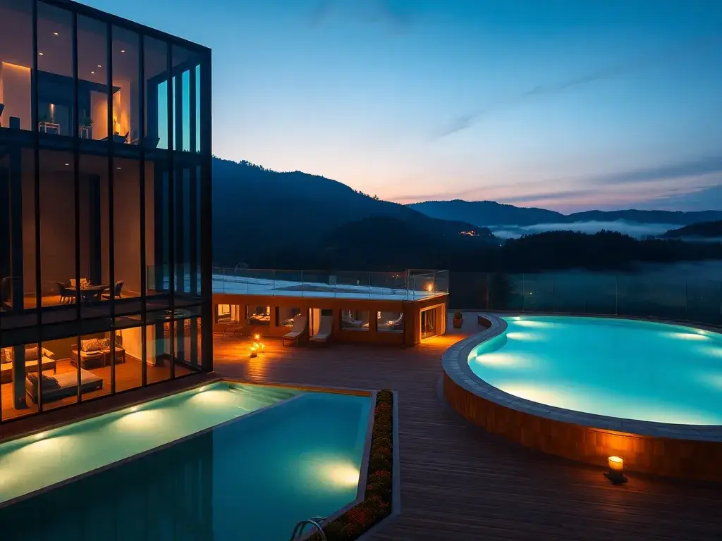 Roomers Baden-Baden, Deutschland – 224€ inkl. Frühstück: Luxuriöses Roomers Baden-Baden Hotel – moderne Glasfassade, Rooftop-Infinity-Pool,…