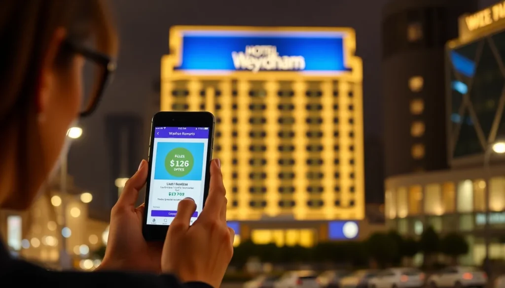 Wyndham Rewards kaufen: Bis zu 100% Bonus & 50% sparen - Wyndham-Punkte einlösen: Mid-Post-Bildprompt: Ein modernes, realistisches Reiseblo…