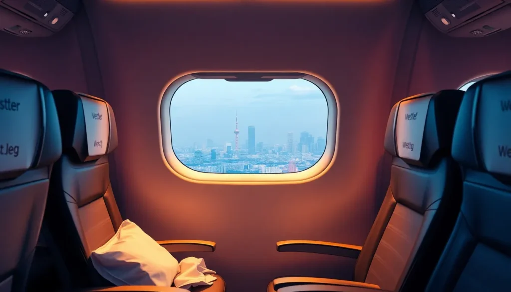WestJet Premium Economy Kanada-Seoul €522 - Einführung: Fotorealistische Darstellung einer WestJet Premium Economy Kabine: bequeme Sitze, w…