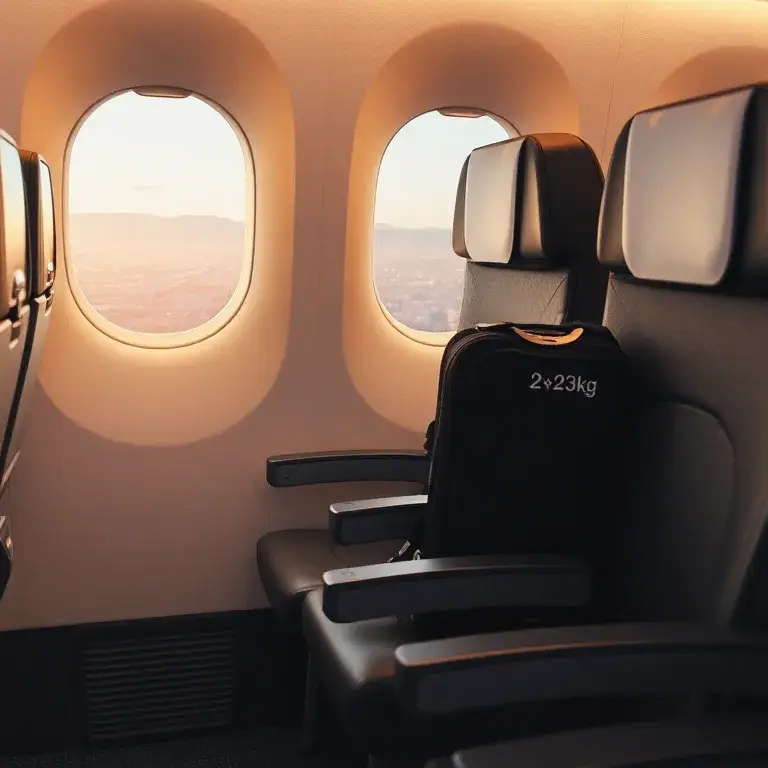 WestJet Premium Economy Kanada-Seoul €522: Fotorealistische Darstellung einer WestJet Premium Economy Kabine: bequeme Sitze, großzügige Bei…